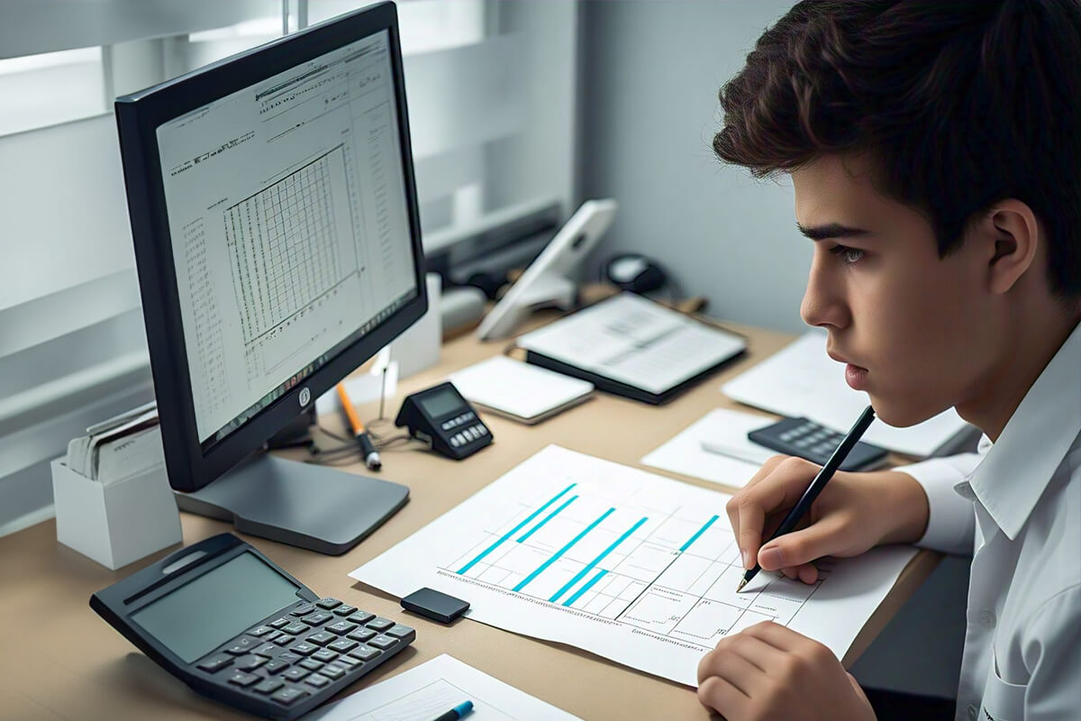 homem analisando o gráfico para apostas esportivas na br4bet