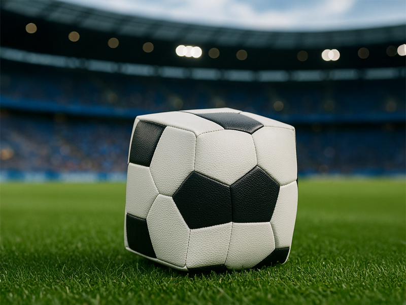 bola de futebol quadrada