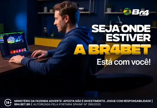 Usuário acessando a BR4BET em notebook