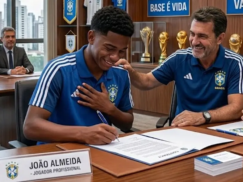 Profissional de um clube confere a contratação do jogador