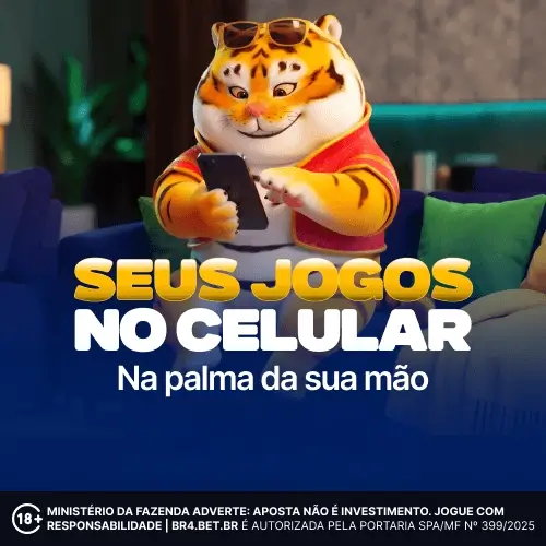 Personagem do Fortune Tiger utilizando celular
